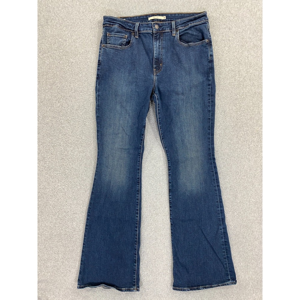 Levis 726 Premium Flare Jeans Womens 32x34 Blue High Rise Stretch Denim